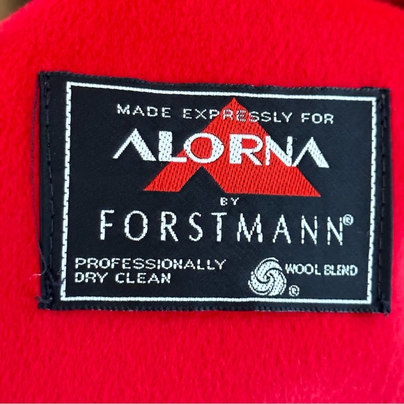 Stunning Alorna By Forstmann Vintage Red Long Wool Coat Overcoat Union Made USA - Picture 14 of 16